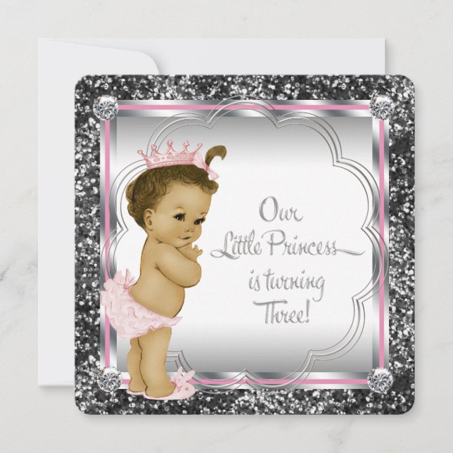 Invitation Filles 3e fête d'anniversaire (Devant)