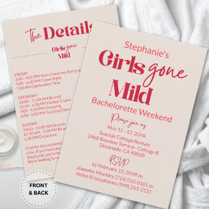Invitation Filles au comportement exemplaire Élégant week-end