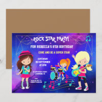 Filles branchées Rock Pop Star Anniversaire