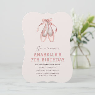 Invitation Filles chaussures de ballet Tout âge - 7e annivers