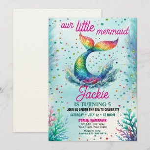 Invitation Filles Colorées Notre Anniversaire de la Petite Si