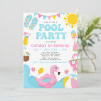 Filles Colorful Summer Pool Party Anniversaire