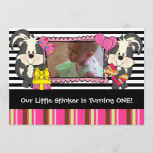 Invitation Filles Custom Little Stinker Skunk Birthday Invita