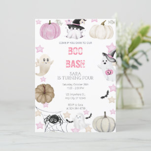Invitation Filles d'anniversaire d'Halloween - Boo Bash Ghost