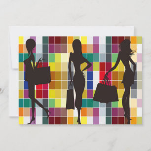 Invitation Filles de la fête de shopping fête de sortie