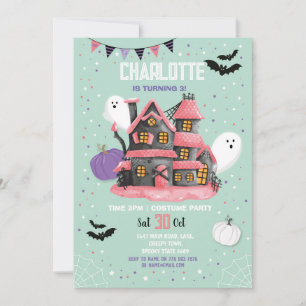 Invitation Filles d'Halloween Fêtes d'anniversaire Maison Fan