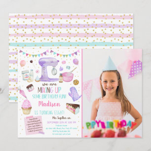 Invitation Filles Fête de la boulangerie Cupcake au gâteau d'