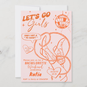 Invitation Filles Filles Fille Disco Bachelorette Week-end