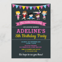 Filles Gymnastique Anniversaire Gym Party Pink Cha