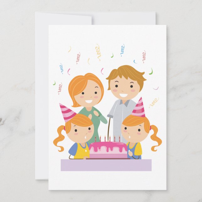 Invitation Filles jumelles (Devant)