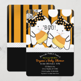 Invitation Filles Jumelles Fantôme Mignon Halloween Fête de N