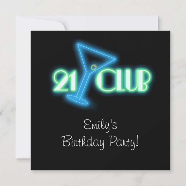 Invitation Filles Martini 21e anniversaire (Devant)