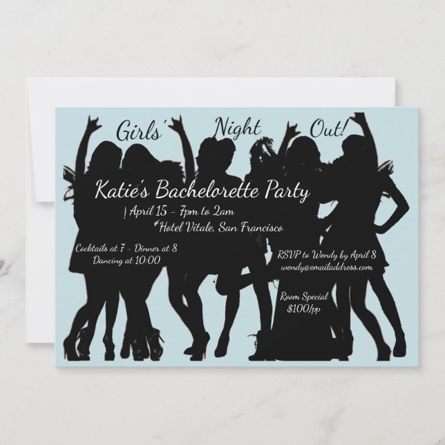 Invitation Filles Night Out Bachelorette Party (Devant)