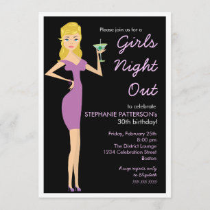 Invitation Filles Night Out Cocktail Diva Anniversaire