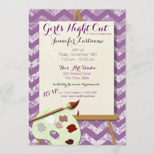 Invitation Fille's Night Painting Art Party