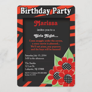 Invitation Filles Nuit Anniversaire