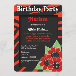 Invitation Filles Nuit Anniversaire