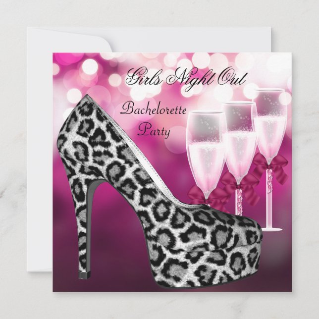 Invitation Filles Nuit Sortir Chaussures Roses Hi Talons Cham (Devant)