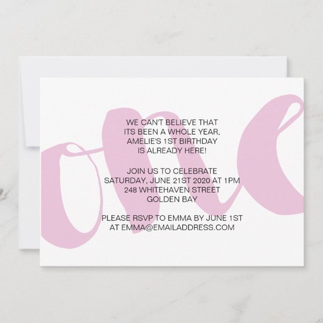 Invitation Filles Premier anniversaire (Devant)