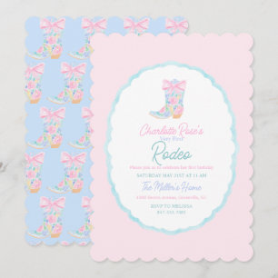Invitation Filles Prêtes Fille Cowgirl Premier Rodéo Annivers