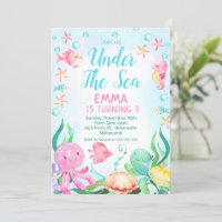 Filles Rose Bleu Sous La Mer Anniversaire