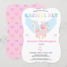 Filles rose Unicorne Magique Jour Anniversaire Fêt