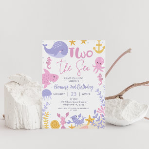 Invitation Filles Rose Violet Jaune Deux Anniversaire De La M