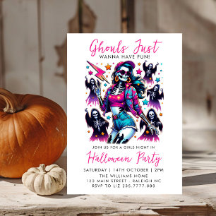Invitation Filles roses Ghouls Night Out Adulte Halloween Par