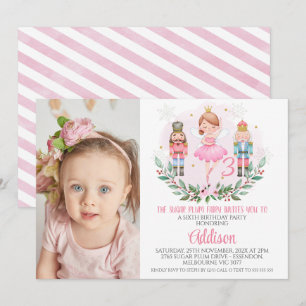 Invitation Filles roses Photo Plum sucre Fée Anniversaire