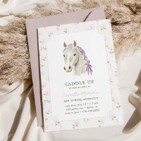 Filles Saddup Preppy Cheval Pony Rose Anniversaire