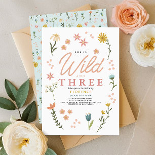 Invitation Filles sauvages et libres Boho Fleur sauvage 3e an