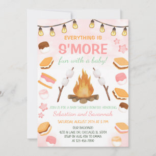 Invitation Filles S'more Fun Campfire Smores Baby Shower