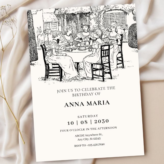 Invitation Filles vintages prenant le thé (Créateur téléchargé)