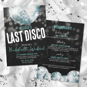 Invitation Filles Weekend Dernier Disco Bachelorette