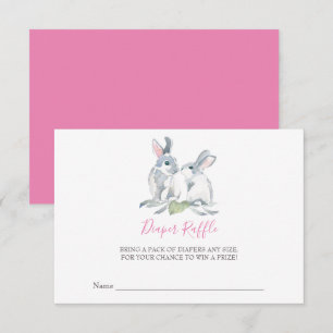 Invitation Fillette lapin Baby shower Déchets Raffle