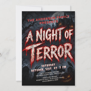Invitation Film d'horreur effrayant pour la fête d'Halloween