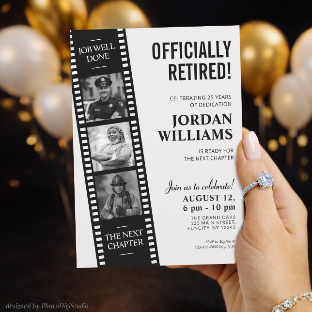 Invitation Film Strip Invite, Hollywood Custom Retirement (Film Strip Invite, Hollywood Custom Retirement Invitation)
