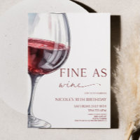 Fin Comme Vin Élégant Vin Rouge Fête Anniversaire