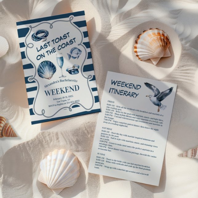 Invitation Fin de semaine de bachelorette côtière de la Marin (Créateur téléchargé)