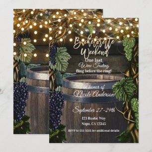 Invitation Fin de semaine de bachelorette en tonneau rustique