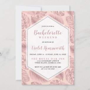 Invitation Fin de semaine de la bachelorette géométrique rose