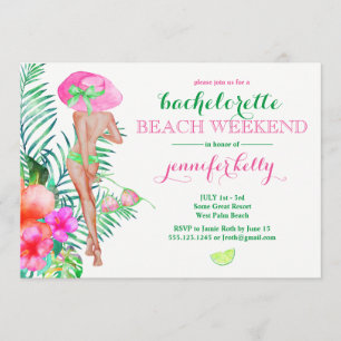 Invitation Fin de semaine de la soirée de bachelorette de mar