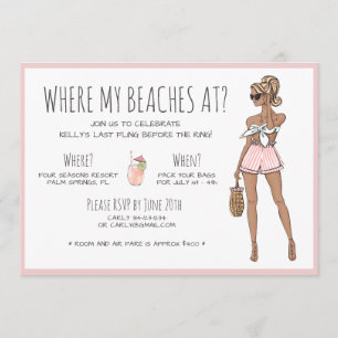 Invitation Fin de semaine du Blonde Bride Bachelorette Beach