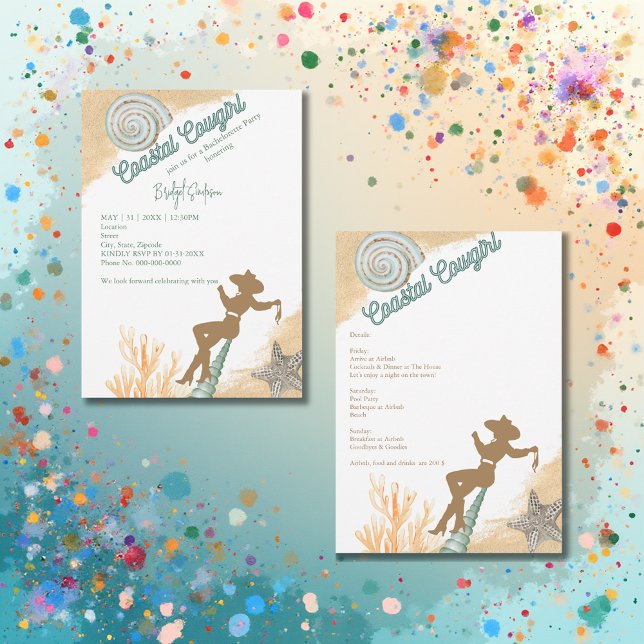 Invitation fin de semaine esthétique cowgirl côtière bachelor (Créateur téléchargé)