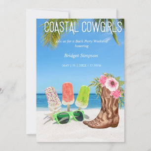 Invitation fin de semaine esthétique cowgirl côtière bachelor