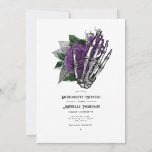 Invitation Fin de semaine gothique florale violet