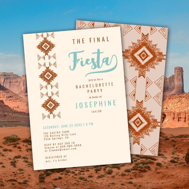 Invitation Finale Fiesta Terracotta Desert Bachelorette Party (Créateur téléchargé)