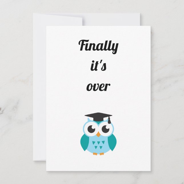 Invitation Finally it's over cute owl graduation (Devant)
