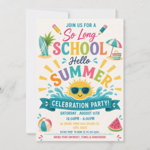 Invitation Fini l'école, vive la fête de l'été !