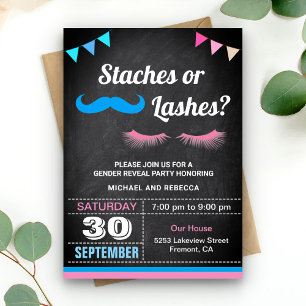 Invitation Finition de barbe ou de cils Fête de révélation du